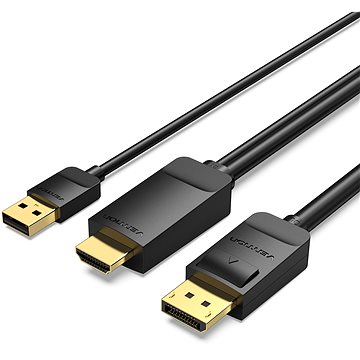 Vention HDMI to DisplayPort (DP) 4K@60Hz Cable 2m Black (ABJBH)