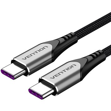 Vention Type-C (USB-C) 2.0 (M) to USB-C (M) 100W / 5A Cable 0.5M Gray Aluminum Alloy Type (TAEHD)