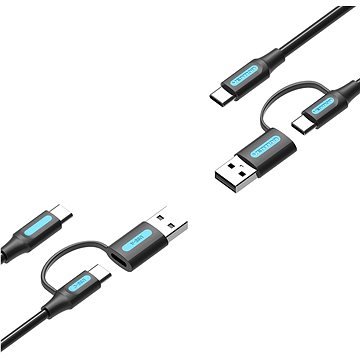 Vention USB-C & USB-A to USB-C Cable 0.5M Black PVC Type (CQLBD)