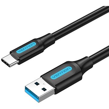 Vention USB 3.0 to USB-C Cable 0.25M Black PVC Type (COZBC)