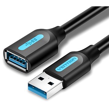 Vention USB 3.0 Male to USB Female Extension Cable 3m Black PVC Type (CBHBI)