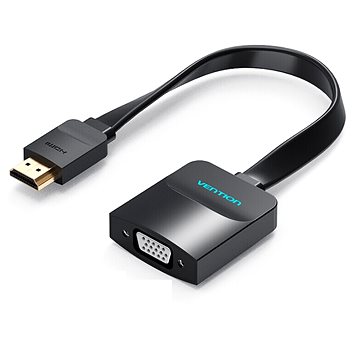 Vention Flat HDMI to VGA Converter with Female Micro USB and Audio Port 0.15m Black (74346)