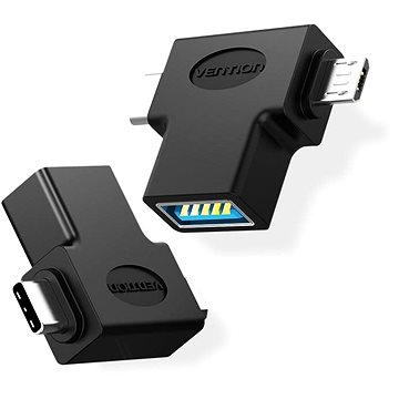 Vention OTG Adapter Black micro USB + USB-C to USB for Android (CDIB0)