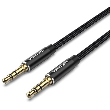 Vention Cotton Braided 3.5mm Male to Male Audio Cable 3m Black Aluminum Alloy Type (BAWBI)
