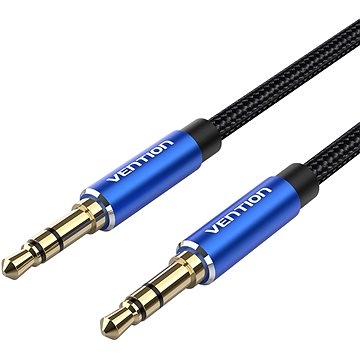 Vention Cotton Braided 3.5mm Male to Male Audio Cable 0.5m Blue Aluminum Alloy Type (BAWLD)