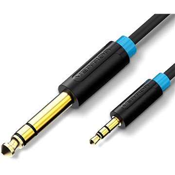 Vention 6.3mm Jack Male to 3.5mm Male Audio Cable 2m Black (BABBH)