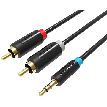 Vention 3.5mm Jack Male to 2-Male RCA Cinch Adapter Cable 5m Black (BCLBJ)