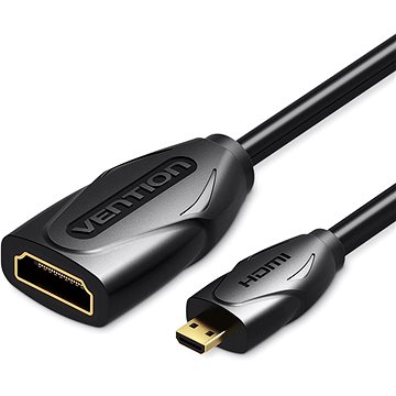 Vention Micro HDMI (M) to HDMI (F) Extension Cable / Adapter 1M Black (ABBBF)