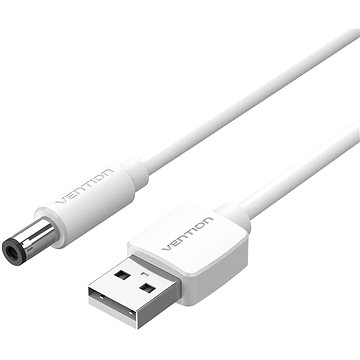 Vention USB to DC 5.5mm Power Cord 1.5M White Tuning Fork Type (CEYWG)