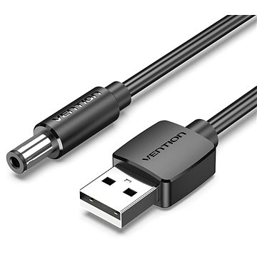 Vention USB to DC 5.5mm Power Cord 1M Black Tuning Fork Type (CEYBF)
