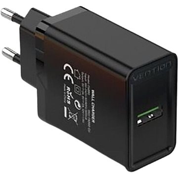 Vention 1-port USB Wall Quick Charger (18W) Black (FABB0-EU)