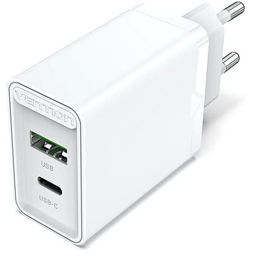 Vention 2-Port USB (A+C) Wall Charger (18W + 20W PD) White (FBBW0-EU)