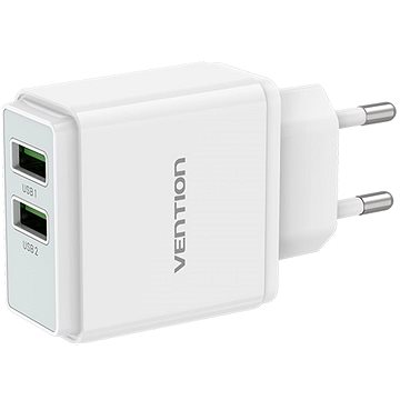 Vention Dual Quick 3.0 USB-A Wall Charger (18W + 18W) White (QC79-EU-W)