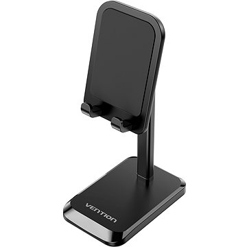 Vention Height Adjustable Desktop Cell Phone Stand Black Aluminum Alloy Type (KCQB0)
