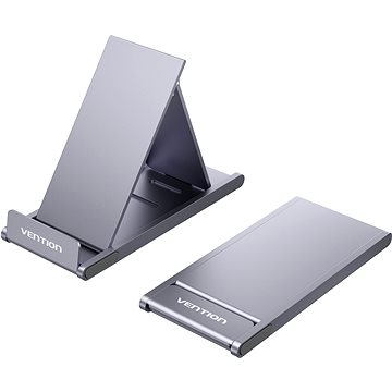 Vention Portable 3-Angle Cell Phone Stand Holder for Desk Gray Aluminium Alloy Type (KCXH0)