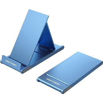 Vention Portable 3-Angle Cell Phone Stand Holder for Desk Blue Aluminium Alloy Type (KCXL0)