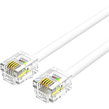 Vention Flat 6P4C Telephone Patch Cable 5M White (IQBWJ)