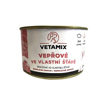 Vetamix Vepřové ve vlastní šťávě 6 × 400g (9549717020136)