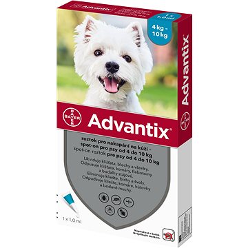Advantix roztok pro nakapání na kůži – spot-on pro psy 4 kg - 10 kg (4007221037699)
