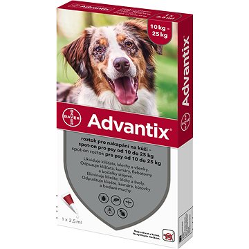 Advantix roztok pro nakapání na kůži – spot-on pro psy 10 kg - 25 kg (4007221037705)