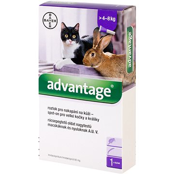 Advantage 1 × 0,8 ml – spot-on pro velké kočky a králíky (4007221044598)