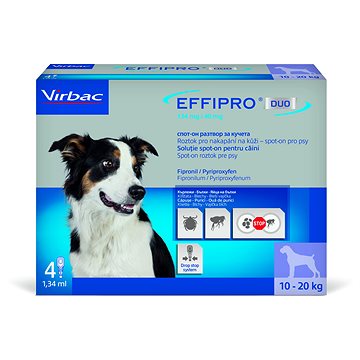 Effipro DUO M spot on pro psy 10-20 kg , 4 pipety (3597133076011)