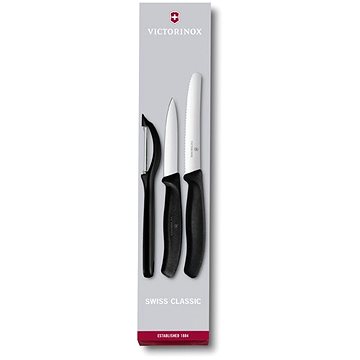 Victorinox sada 2ks nožů a škrabka Swiss Classic plast černý (6.7113.31)