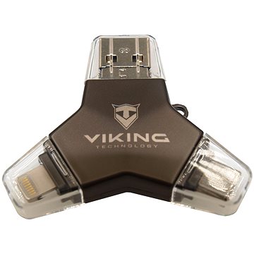 Viking USB Flash disk 3.0 4v1 64GB černá (VUFII64B)