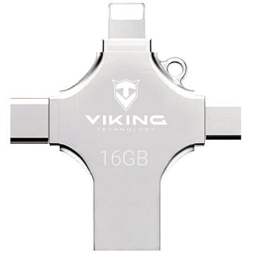 Viking USB Flash Disk 16GB 4v1 stříbrný (VUF16GBS)