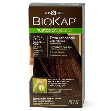 BIOKAP Nutricolor Delicato 6.06 Dark Blond Havana Gentle Dye 140 ml (8030243010476)