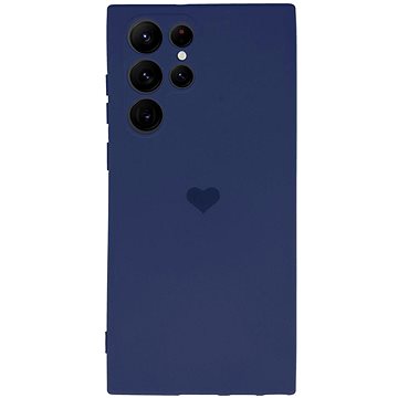 Vennus Valentýnské pouzdro Heart pro Samsung Galaxy S22 Ultra - tmavě modré (TT4453)