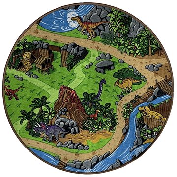 Dětský koberec Dino kruh