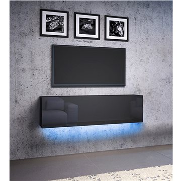 TV stolek VIVO 03 v černé barvě ve vysokém lesku, včetne LED osvětlení (TVV140X11BMBG00032)