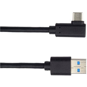 PremiumCord Kabel USB typ C/M zahnutý konektor 90° - USB 3.0 A/M, 50cm (ku31cz05bk)