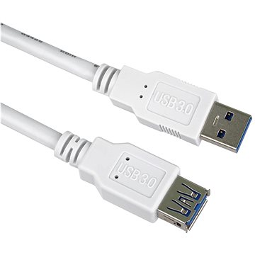 PremiumCord Prodlužovací kabel USB 3.0 Super-speed 5Gbps A-A, MF, 9pin, 2m bílá (ku3paa2w)
