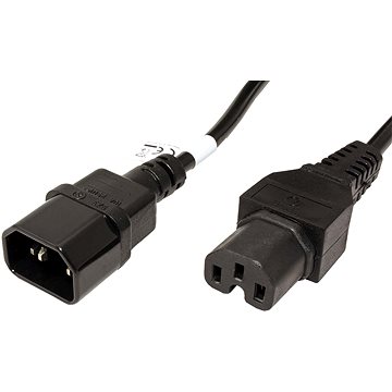 OEM Kabel síťový prodlužovací, IEC320 C14 - C15, 2m, černý (16811)