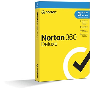 Norton 360 Deluxe 25GB, VPN, 1 uživatel, 3 zařízení, 24 měsíců (elektronická licence) (21435446)