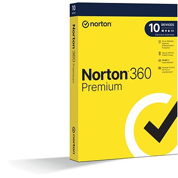 Norton 360 Premium 75GB, VPN, 1 uživatel, 10 zařízení, 24 měsíců (elektronická licence) (21435454)