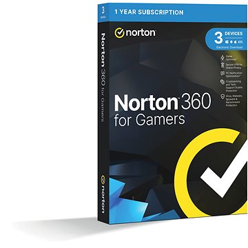 Norton 360 for gamers 50GB, VPN, 1 uživatel, 3 zařízení, 12 měsíců (elektronická licence) (21415812)