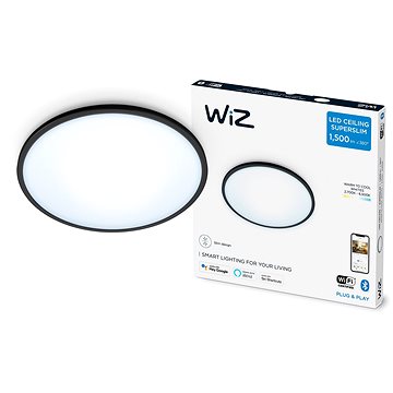 WiZ Tunable White SuperSlim stropní svítidlo 16W černé (929002685201)