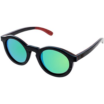 VeyRey Sluneční brýle dřevěné polarizační oválné Hornbeam zelená skla (21807)