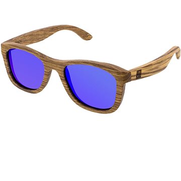 VeyRey Dřevěné polarizační brýle Nerd Firry modrá skla (73480)