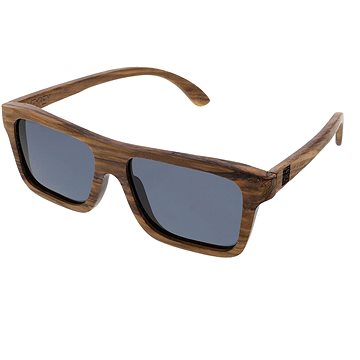VeyRey Dřevěné sluneční brýle hranaté Forest černá skla (74163)