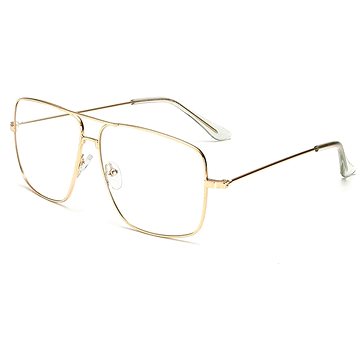 VeyRey Brýle s čirými skly hranaté Miles zlaté (69964)