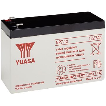 YUASA 12V 7Ah bezúdržbová olověná baterie NP7-12, faston 4,7 mm (NP7-12)