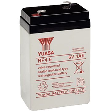 YUASA 6V 4Ah bezúdržbová olověná baterie NP4-6 (NP4-6)