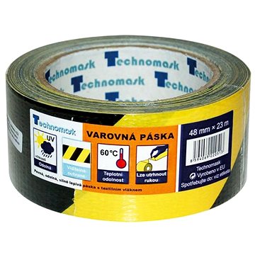 Páska výstražná samolepící PVC, 48 mm x 22 m, černo-žlutá (138922)