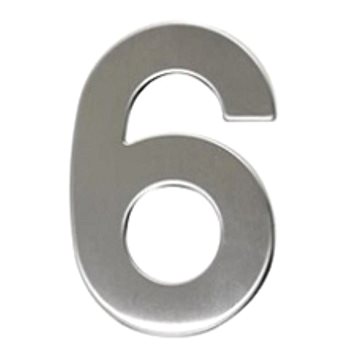 Číslo "6", 50 mm, samolepící, nerez (148328)