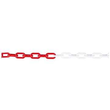 Řetěz plastový, 6 mm/ 25 m, červeno-bílý (151450)
