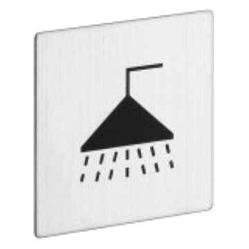 Znak rozlišovací čtvercový sprcha, 80 x 80 mm, samolepící, nerez mat (1033001500)